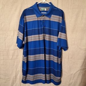 Ben Hogan Royal Blue and Tan Striped Polo Shirt